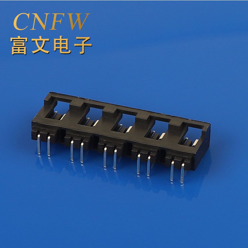 LED DuPont 2.54 five piece black pin seat board end connector with buckle